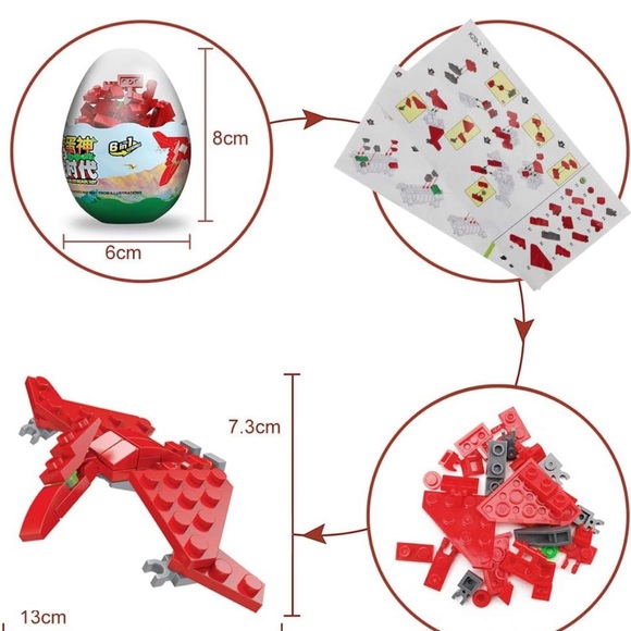 Dinosaur Toys,12PCS Easter Eggs Filled with Dinosaur Building - Picture 4 of 5